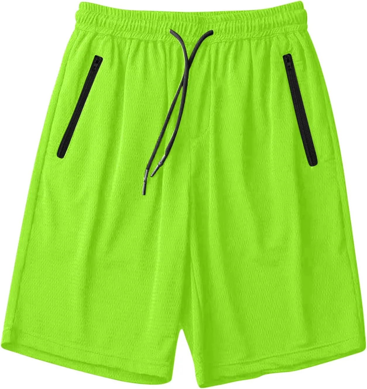 Mens Gym Shorts Mesh Breathable Quick-Dry Basketball Shorts Lightweight Running Sport Half Pants with Zipper Pockets