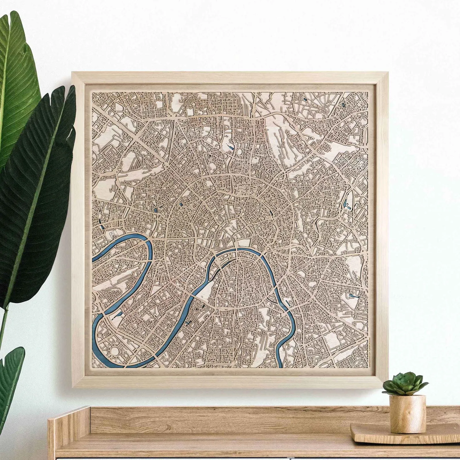 Moscow Wooden Map