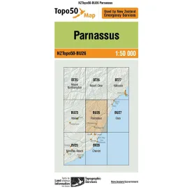 NZ Topo 50 Map BU26 Parnassus