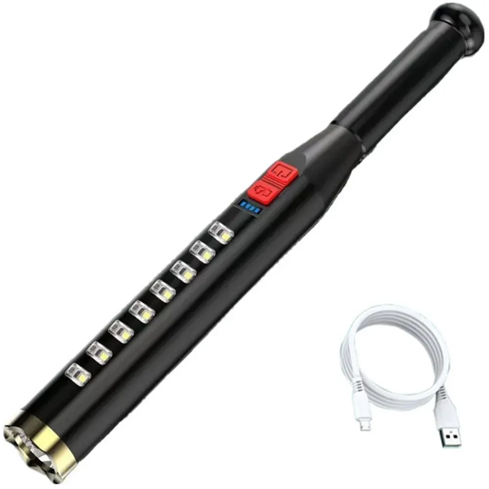 Self Defense LED Flashlight Rechargeable Telescopic*