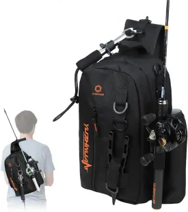 Small Fishing Bag with Rod Strap, Portable & Lightweight, Fish Small Tackle bag  Fits Tackle Boxes & Gear,Move Freely, Cast Smoothly - Fishing Gifts for Men