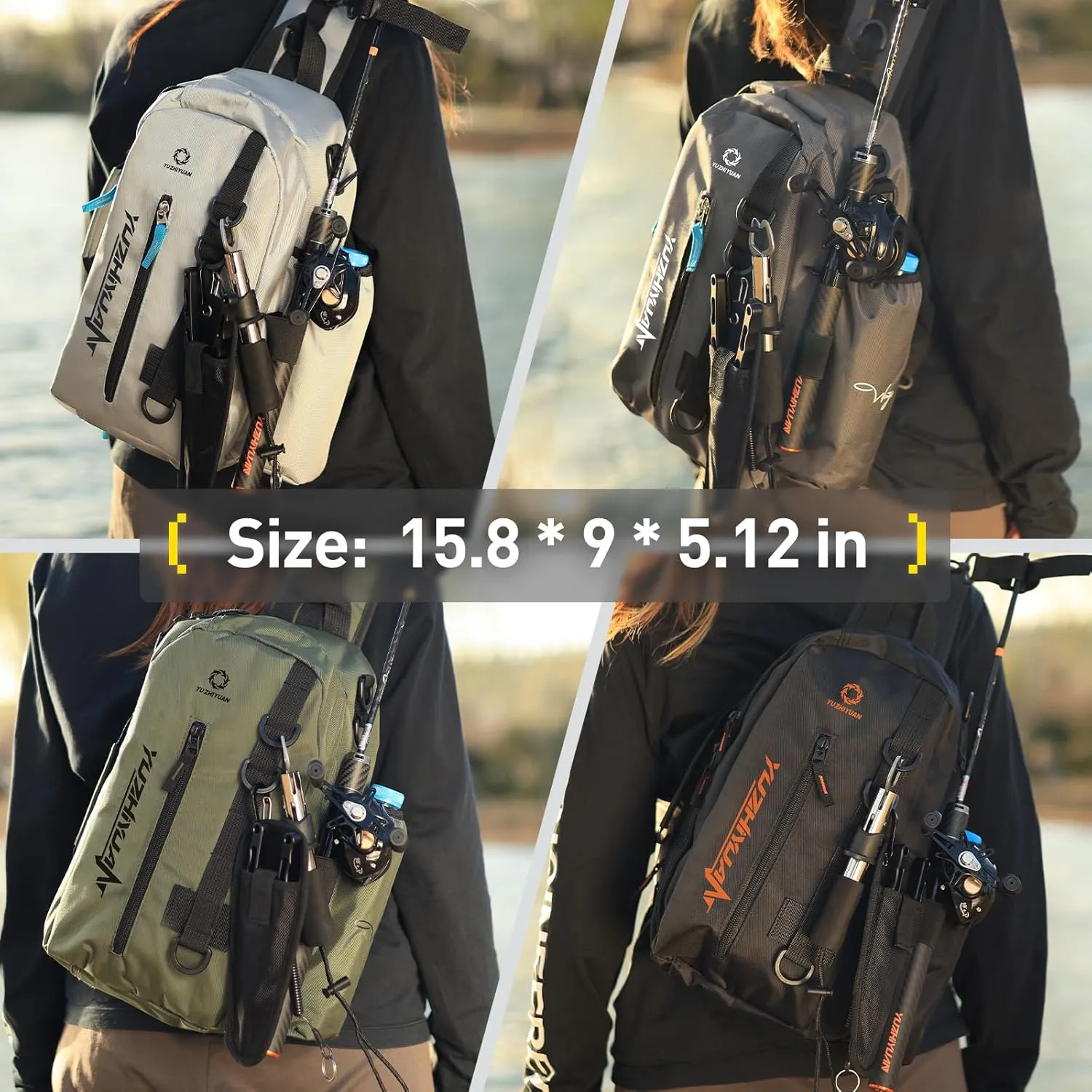 Small Fishing Bag with Rod Strap, Portable & Lightweight, Fish Small Tackle bag  Fits Tackle Boxes & Gear,Move Freely, Cast Smoothly - Fishing Gifts for Men