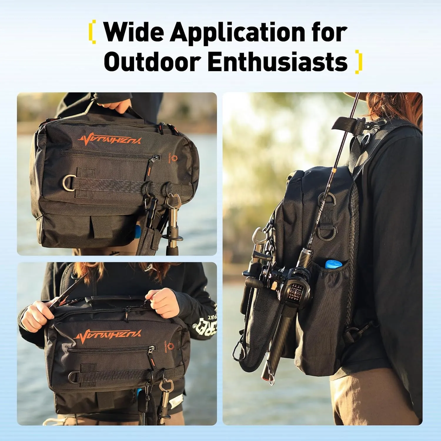Small Fishing Bag with Rod Strap, Portable & Lightweight, Fish Small Tackle bag  Fits Tackle Boxes & Gear,Move Freely, Cast Smoothly - Fishing Gifts for Men