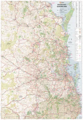 South East Queensland Hema 700 x 1000mm Wall Map