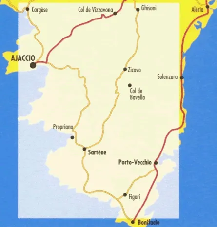 Southern Corsica Walking Map