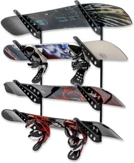 StoreYourBoard Adjustable Snowboard Storage Rack, Wall Mount 4 Board Display