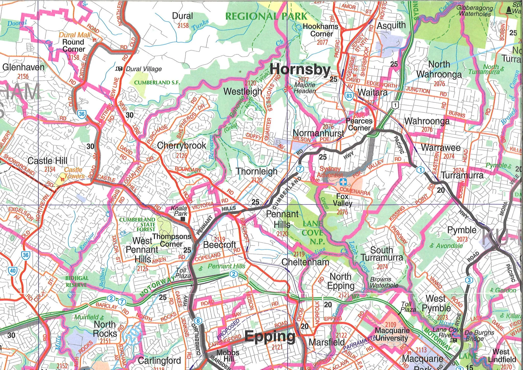 Sydney Business 265 Map UBD 1020 X 1360 mm Laminated Wall Map